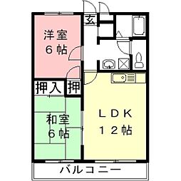 リトルウィング 2LDKの間取図画像