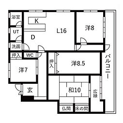 シティーハイツきむら 4LDKの間取図画像