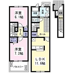 モデルノ 2LDKの間取図画像