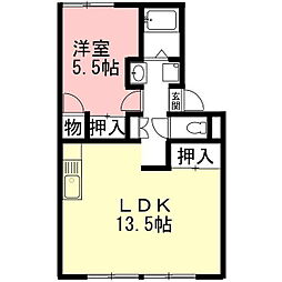 ルミエール錦 1LDKの間取図画像
