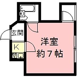サンライフ千代田1 1Kの間取図画像
