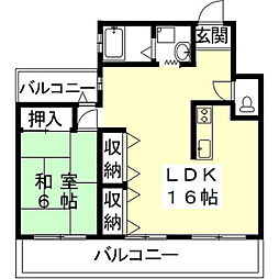 第2サンハイツ戸崎 1LDKの間取図画像