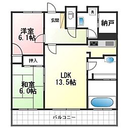 ユーハウス長良川 2LDKの間取図画像