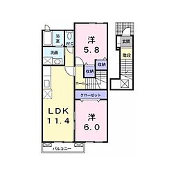 フォレストParkB 2LDKの間取図画像