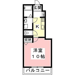 セカンド・カインド・リバレイン 1Kの間取図画像