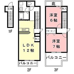 メイルグランツ 2LDKの間取図画像