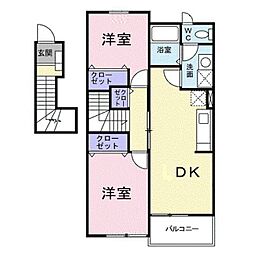 プレジオ21 2DKの間取図画像