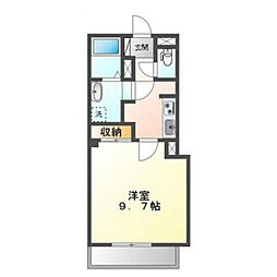 クレストール 1Kの間取図画像