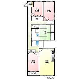 プリベイルビル 4LDKの間取図画像