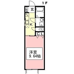 コーポ加納3 1Kの間取図画像