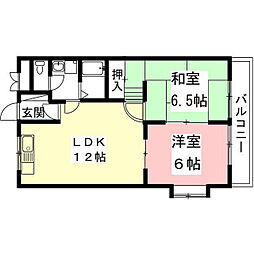 ピアキャステール1st 2LDKの間取図画像