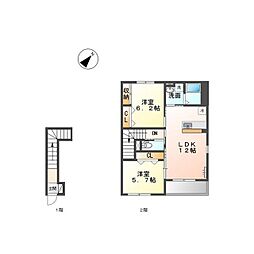 ラピス2 2LDKの間取図画像