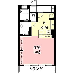 今嶺ビル ワンルームの間取図画像