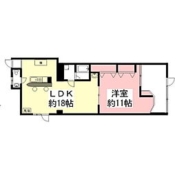 早川ビル 1LDKの間取図画像