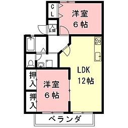 アリージェンス10 2LDKの間取図画像