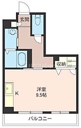 パトリア千葉 2階ワンルームの間取り