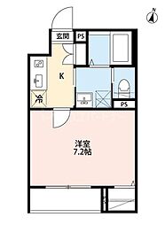 rh Chiba(アールエイチ チバ) 2階1Kの間取り