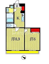 アーバンシャトー千葉中央 6階2Kの間取り