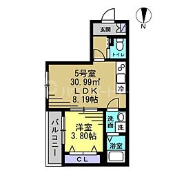 HFR蘇我 A棟 1LDKの間取図画像