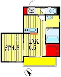 シャーメゾン祐 1DKの間取図画像