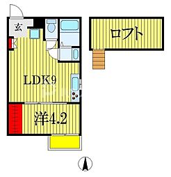 アパート 1LDKの間取図画像