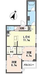 セレニテ 2LDKの間取図画像