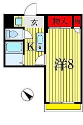 レジデンスカープ千葉 1Kの間取図画像