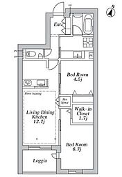GREEN CREST 2LDKの間取図画像