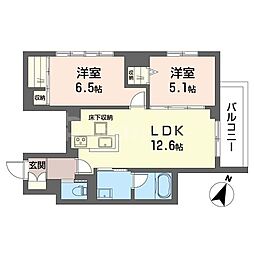 サーフパラダイス登戸 2LDKの間取図画像