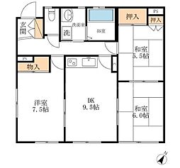 メゾンビフォア 3DKの間取図画像