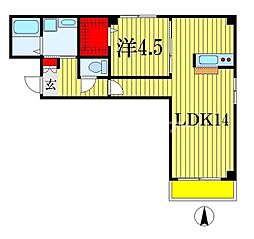 イーストガーデン 1LDKの間取図画像