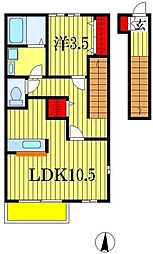 ミモザ 1LDKの間取図画像