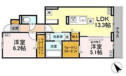 yamajuII 2LDKの間取図画像