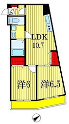 プライムヒルズ千葉中央 2LDKの間取図画像