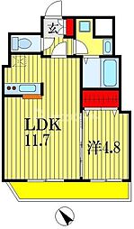 エスペラント 1LDKの間取図画像
