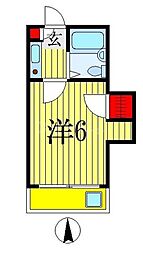 ジュネパレス稲毛東 1Kの間取図画像