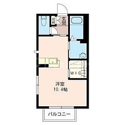 フォンテーヌ 1Kの間取図画像