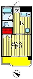 グランドプレイス西千葉 1Kの間取図画像
