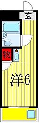 ザ・ウエスト ワンルームの間取図画像