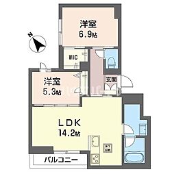 セントリビエ 2LDKの間取図画像