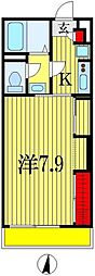 リブリ・Evergreen2 1Kの間取図画像