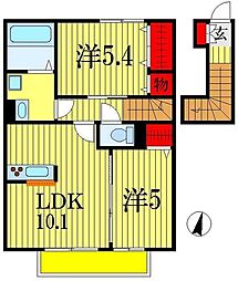 アンリッシュ 2LDKの間取図画像