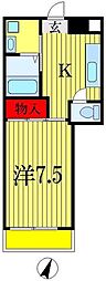 第8横土ビル 1Kの間取図画像