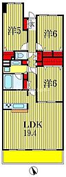 リーベスト西千葉 3LDKの間取図画像