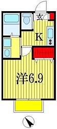 Planeador天台 1Kの間取図画像