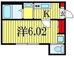 BRIX葛城 1Kの間取図画像