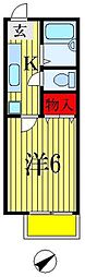 ハイツエッセン1 1Kの間取図画像