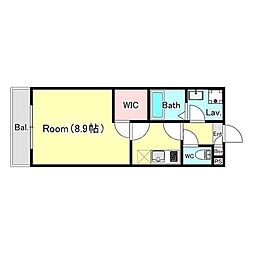 シエーナ松波2 1Kの間取図画像