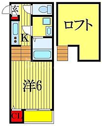 メゾン本千葉 1Kの間取図画像