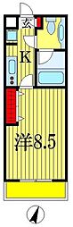 ヴェールコート新宿 1Kの間取図画像
